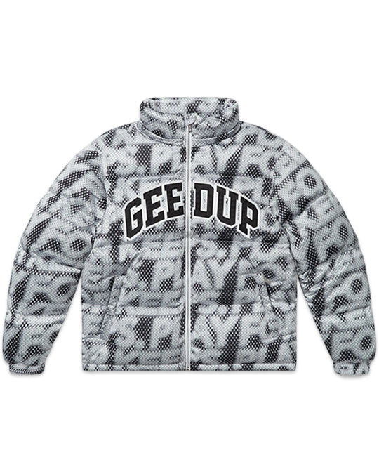 Geedup PFK Static Puffer Jacket and Ski Mask in Multi Colour Black (Online)