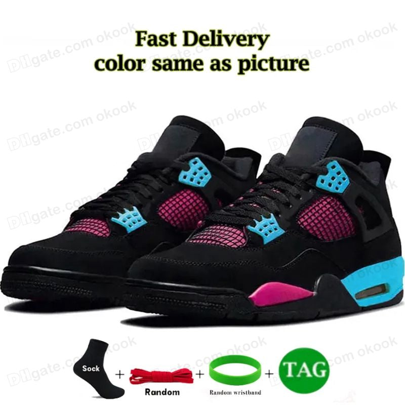 pink blue and black jordan 4s