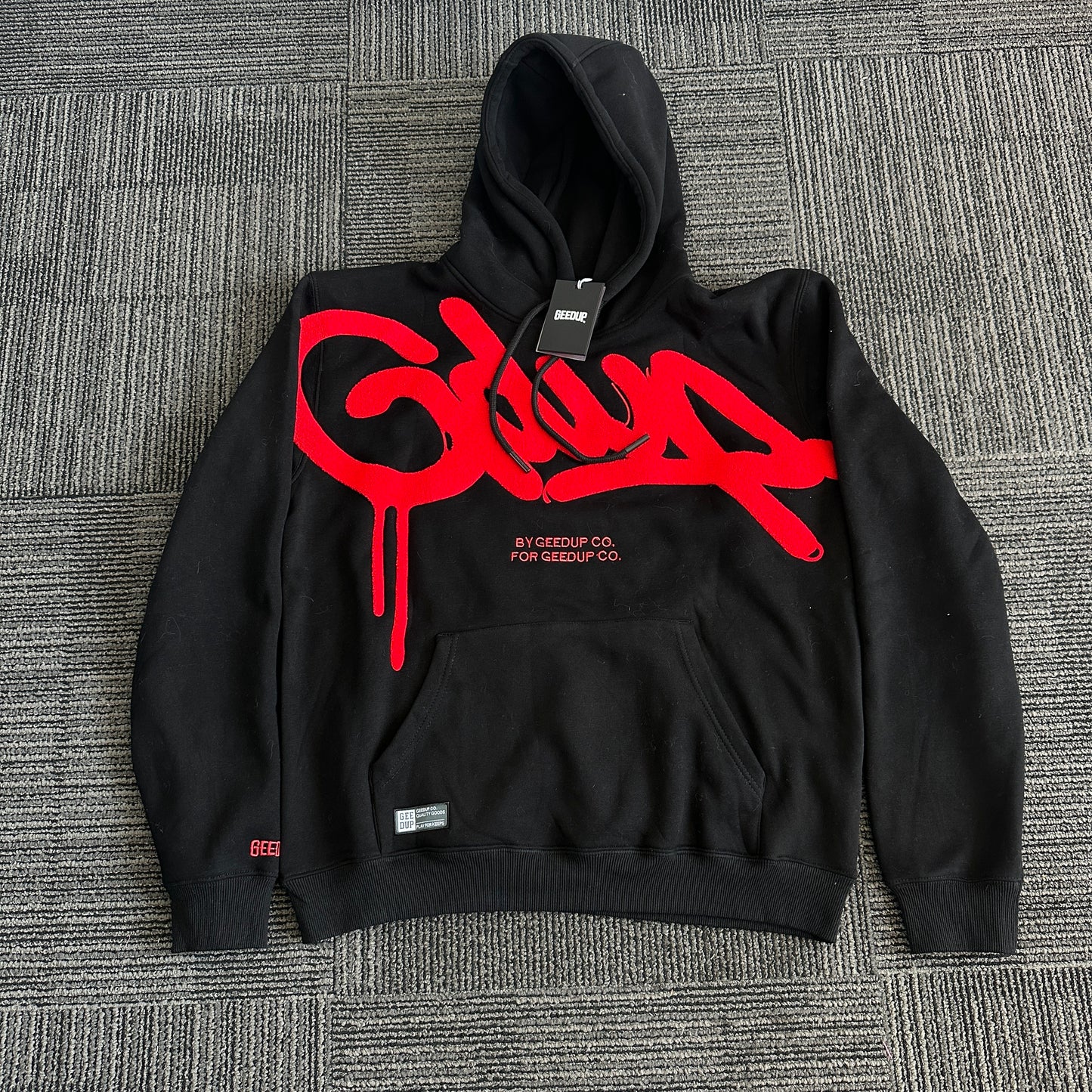 Geedup Handstyle Hoodie 'Black / Red' (2024)