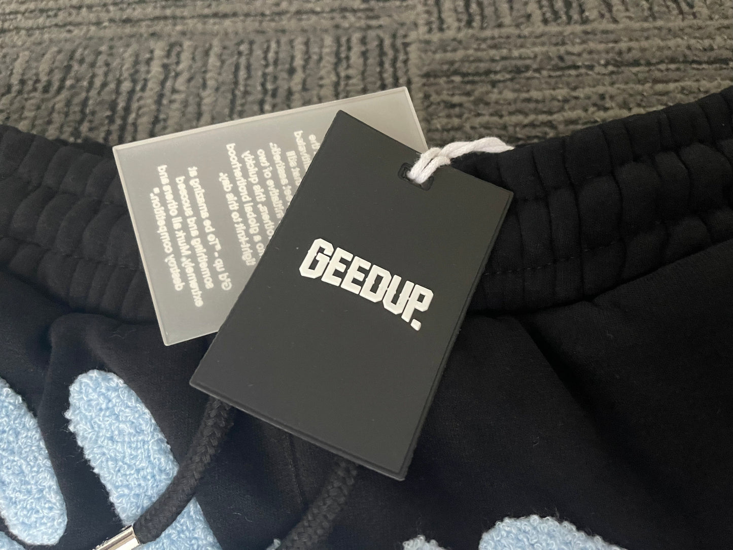 Geedup Handstyle Track Pants 'Black / Baby Blue' (2024)