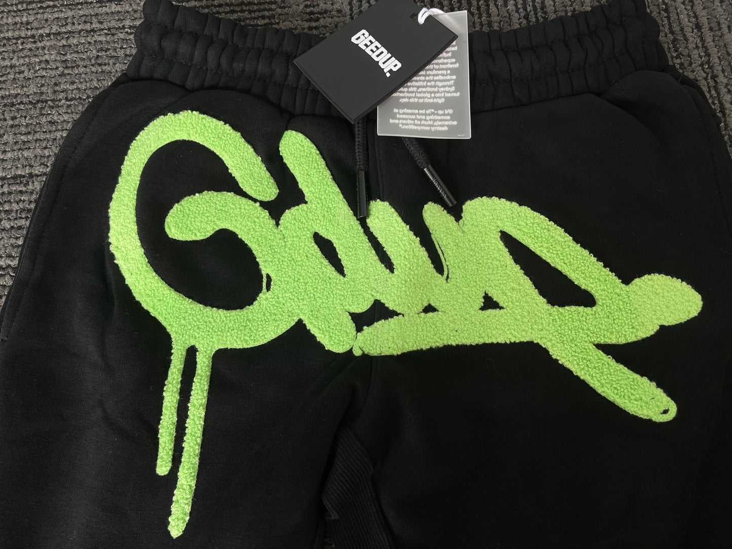Geedup Handstyle Track Pants 'Black Yellow' (2022)