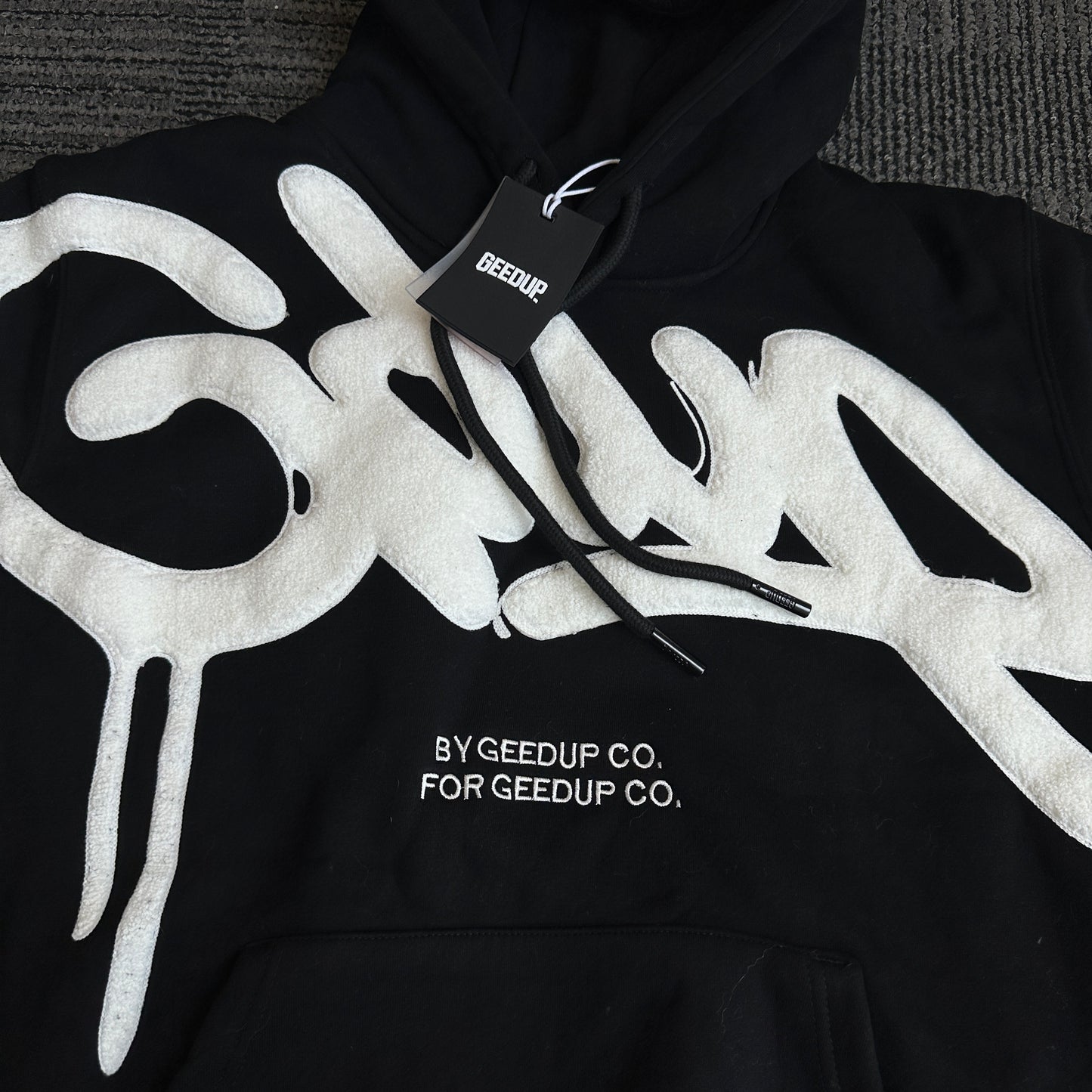 Geedup Handstyle Hoodie 'Black White' (2023)