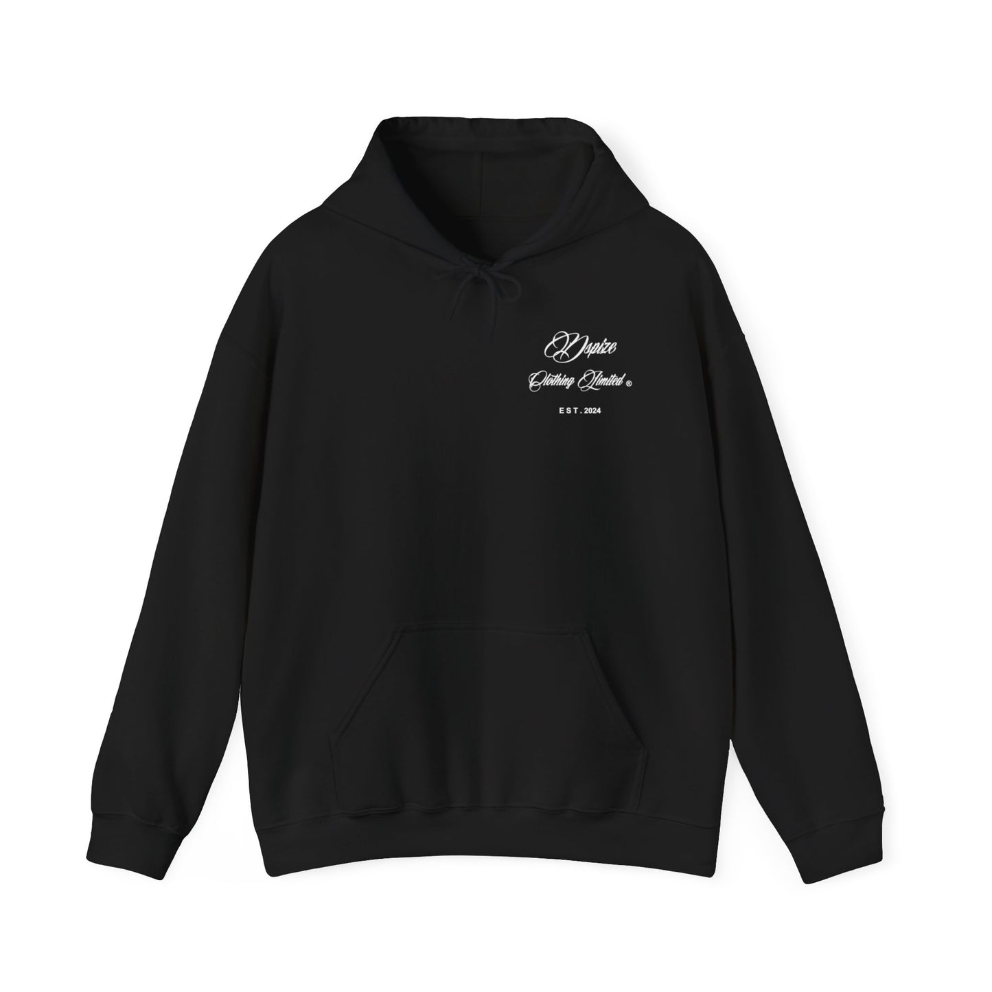 DCL White Script Black Hood