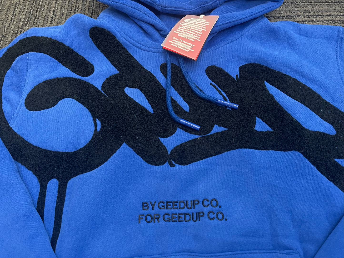 Geedup Handstyle Hoodie 'Royal Blue / Black' (2022)