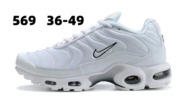Nike TN White with White Black Swoosh