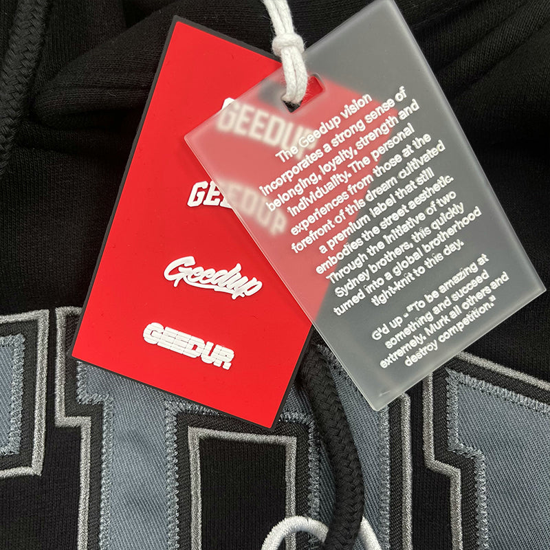 Geedup Team Logo/Handstyle Hoodie 'Black / Grey / White' (2025)