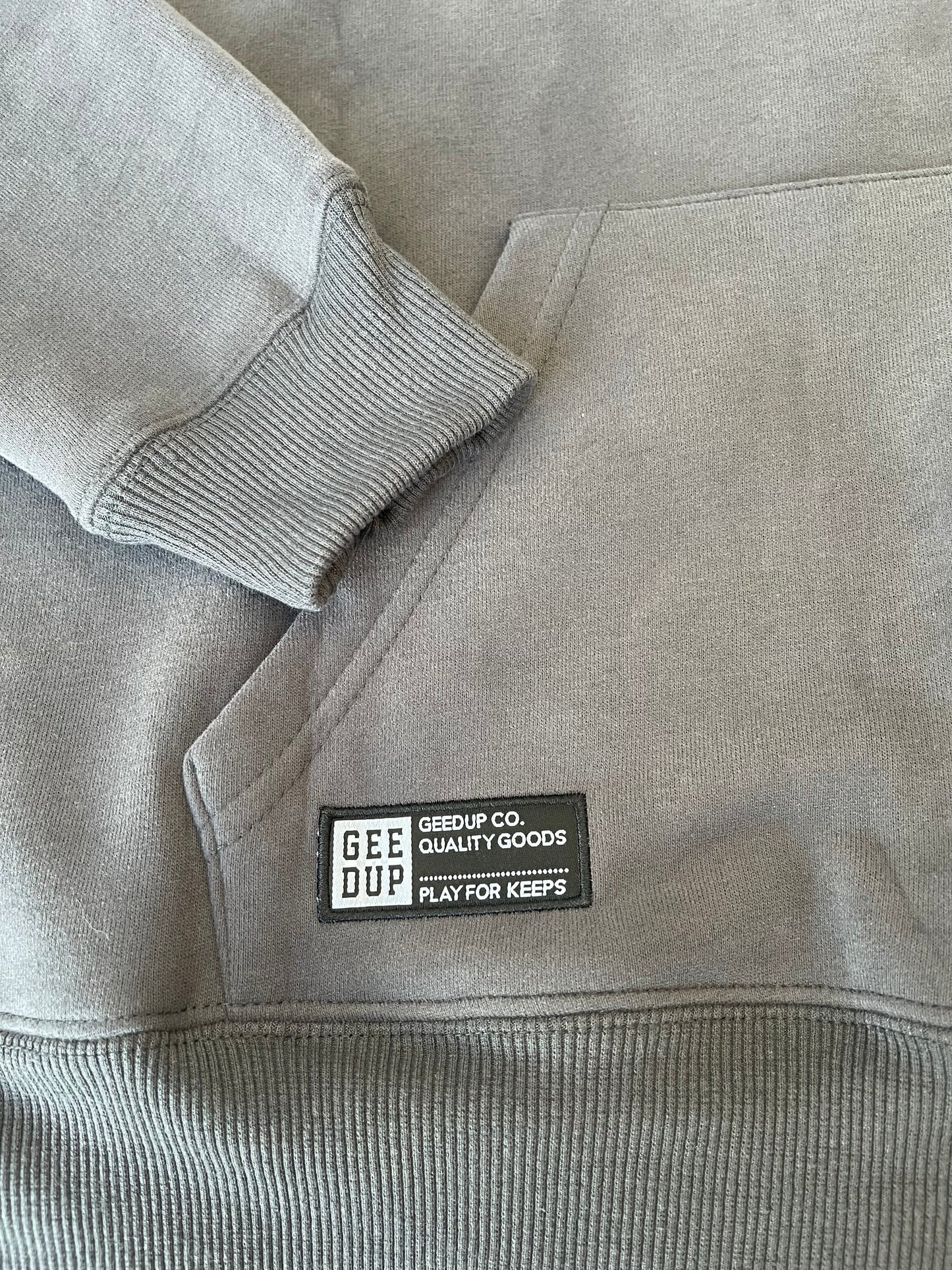 Geedup Team Logo Hoodie 'Asphalt Grey / White' (2023)