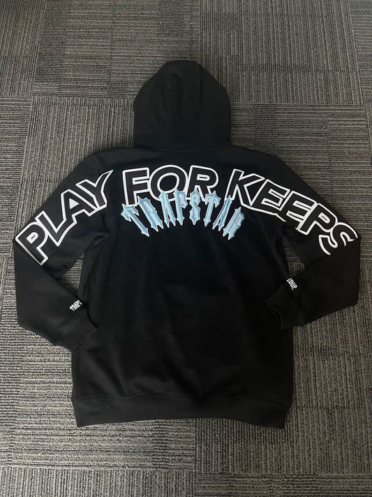 Geedup Play For Keeps x Trapstar Irongate Hoodie Black/Cool Blue (2025)