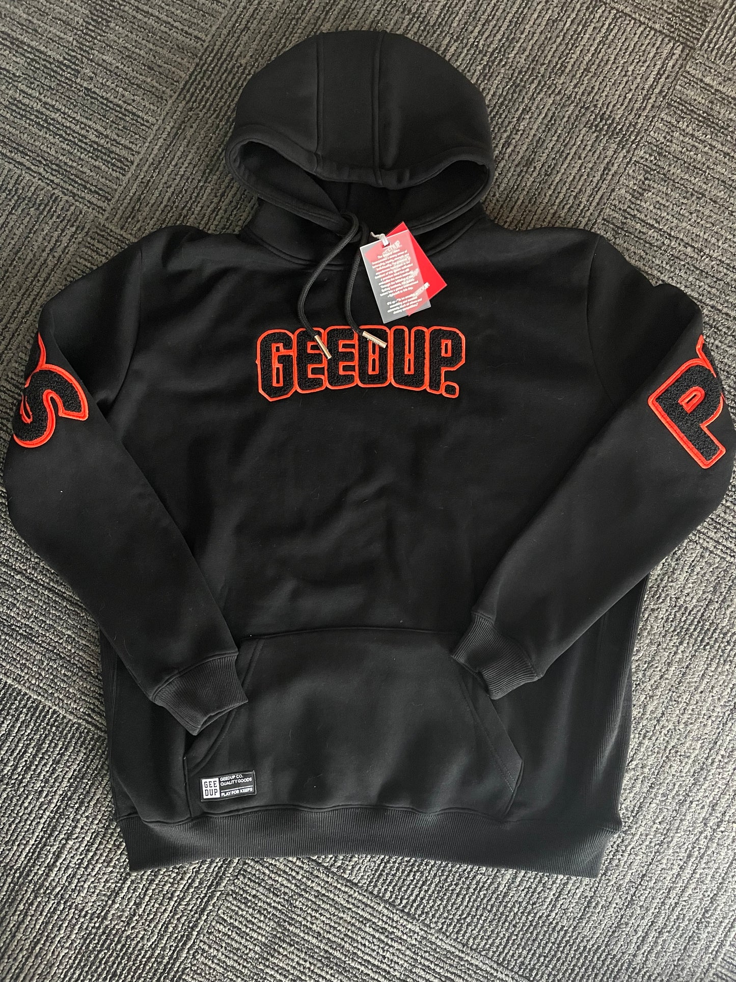 Geedup Play For Keeps Hoodie 'Black / Black Orange' (2024)