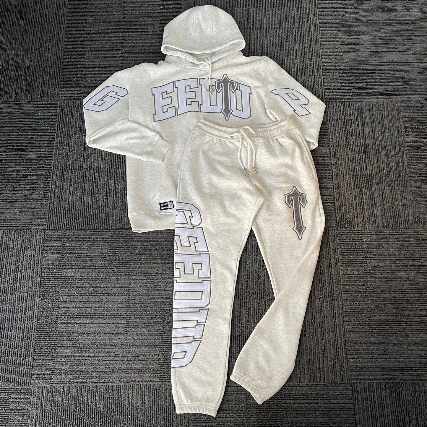 Geedup x Trapstar Team Logo x Irongate T - 'White Marle/Grey' Track Set (2025)