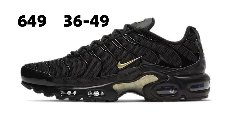Nike TN Black with Gold Black Swoosh