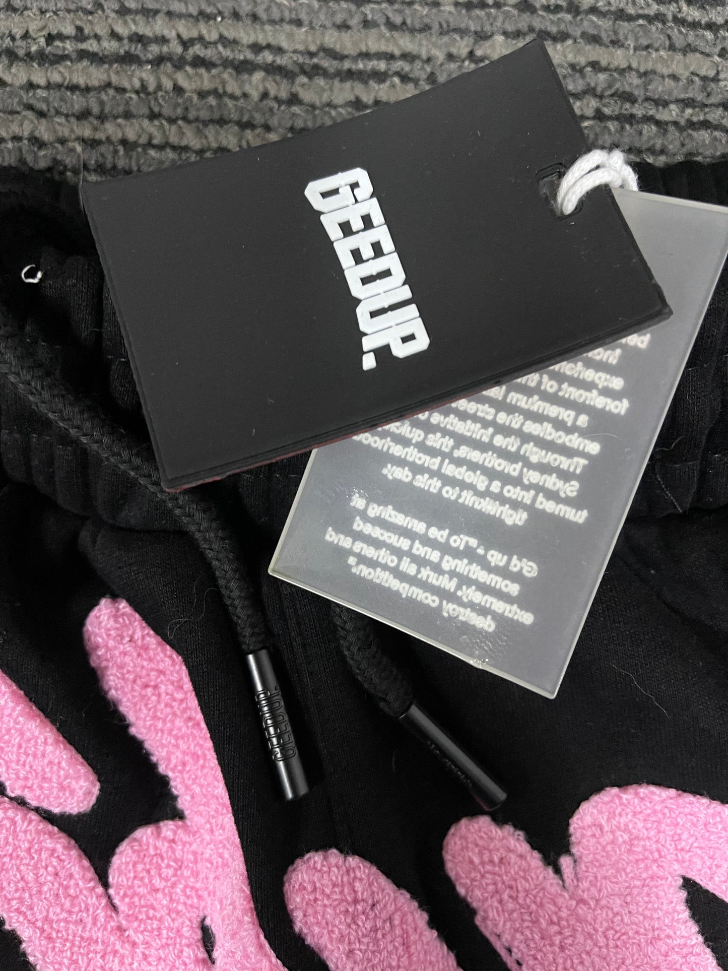 Geedup Handstyle Track Pants 'Black / Pink' (2022)