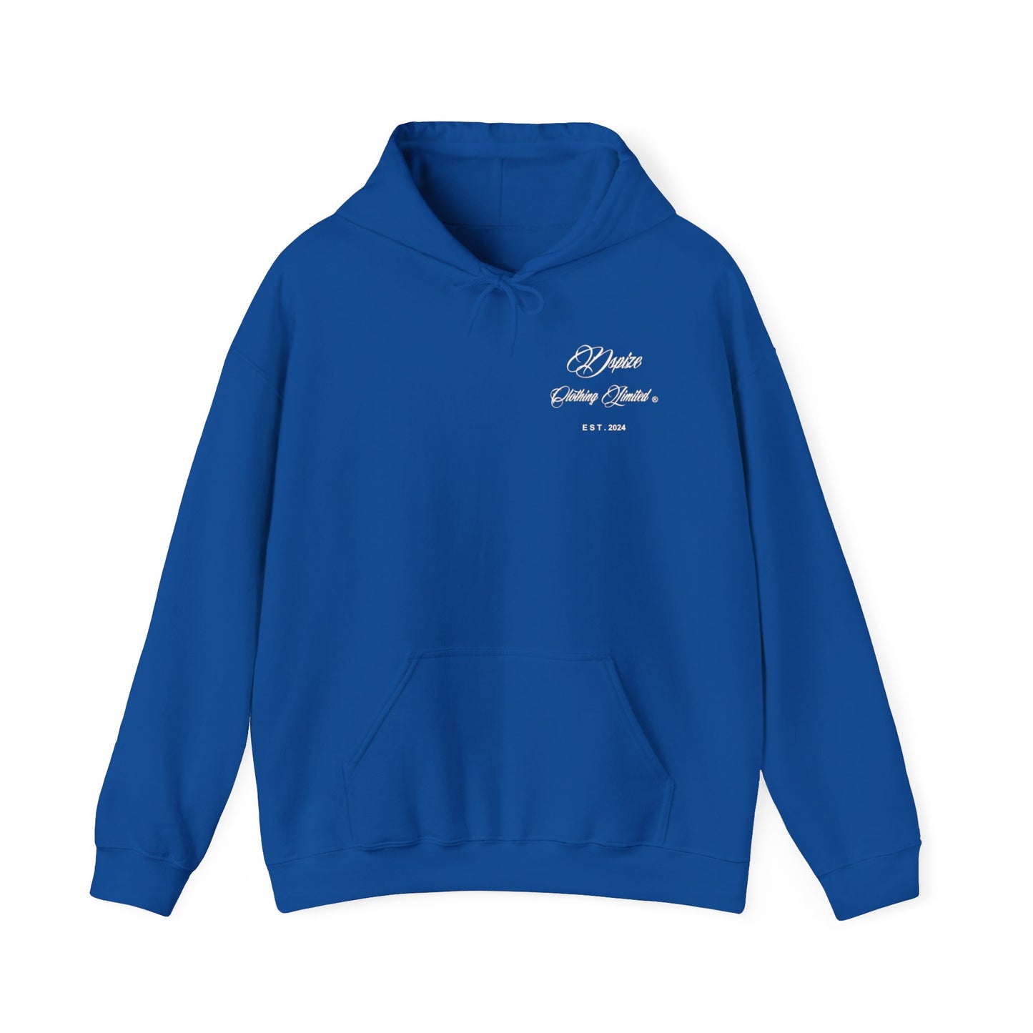 DCL White Script Royal Blue Hood