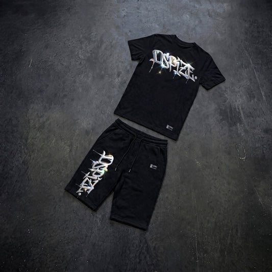 Dspize Handstyle 'Black / Chrome' Tee and Short Set (Kidz)