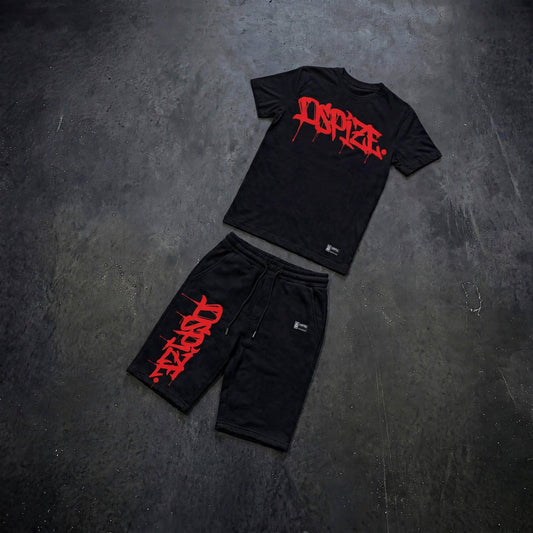 Dspize Handstyle 'Black / Red' Tee and Short Set