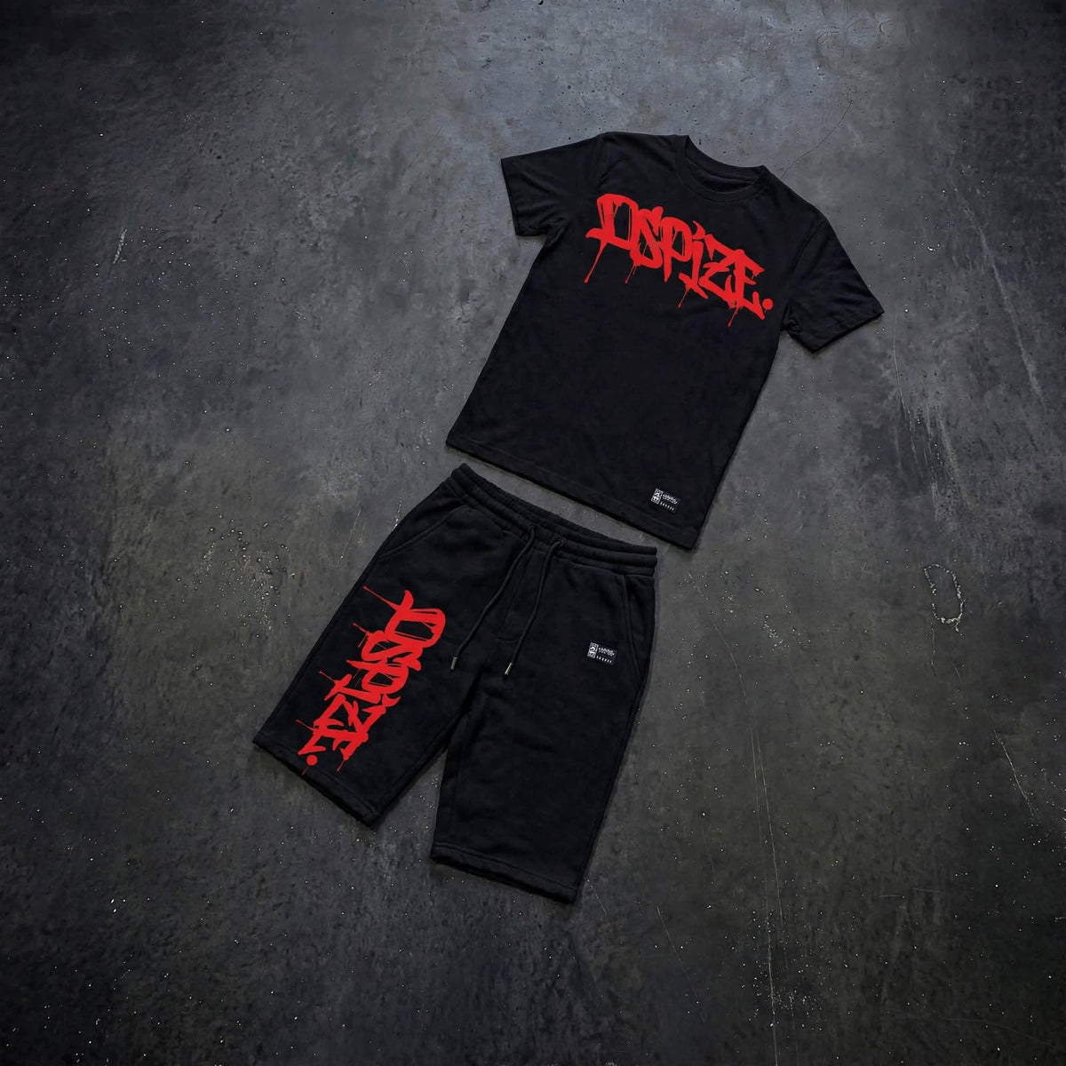 Dspize Handstyle 'Black / Red' Tee and Short Set (Kidz)