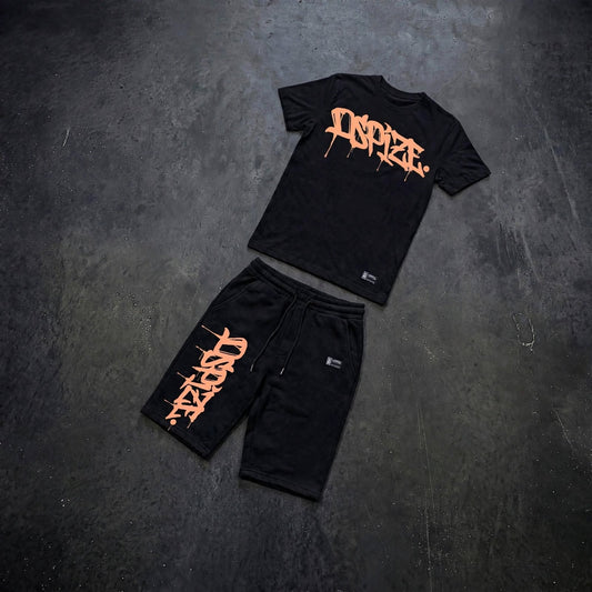 Dspize Handstyle 'Black / Peach' Tee and Short Set