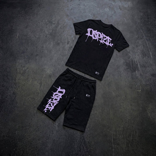 Dspize Handstyle 'Black / Lavender' Tee and Short Set