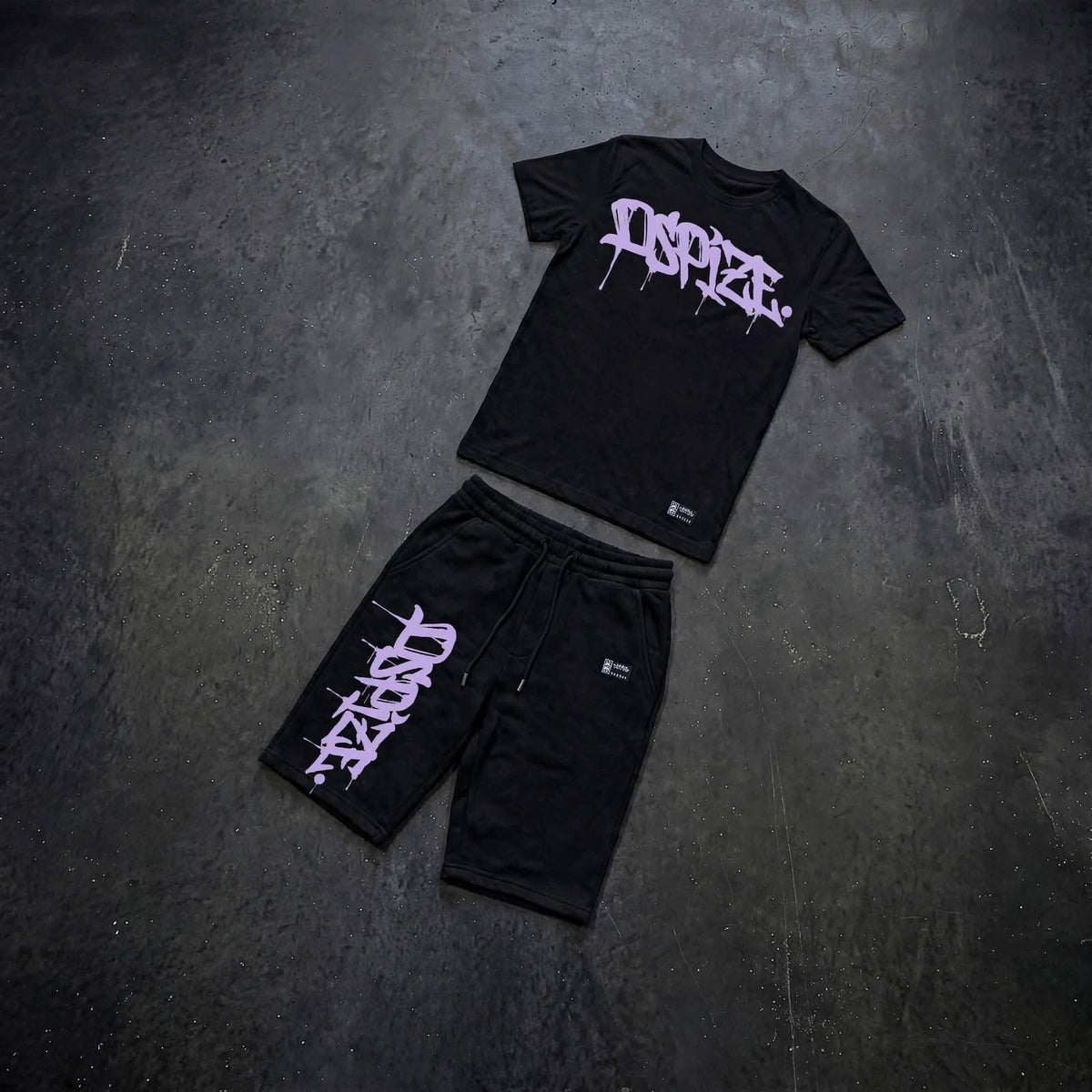 Dspize Handstyle 'Black / Lavender' Tee and Short Set (Kidz)