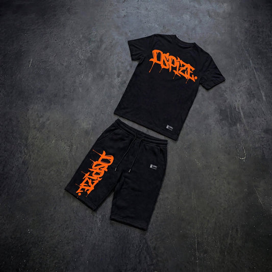 Dspize Handstyle 'Black / Orange' Tee and Short Set