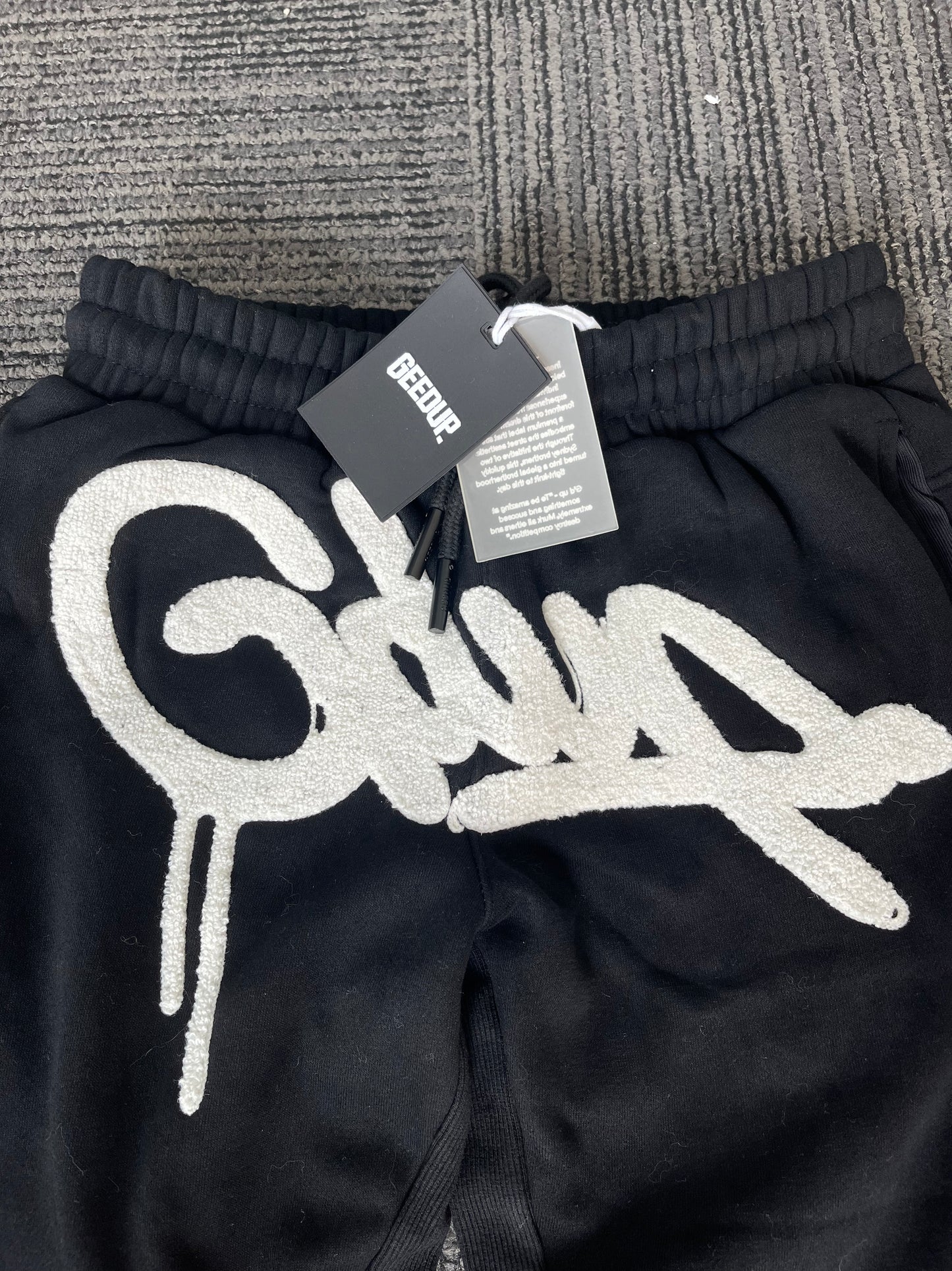 Geedup Handstyle Track Pants 'Black White' (2023)
