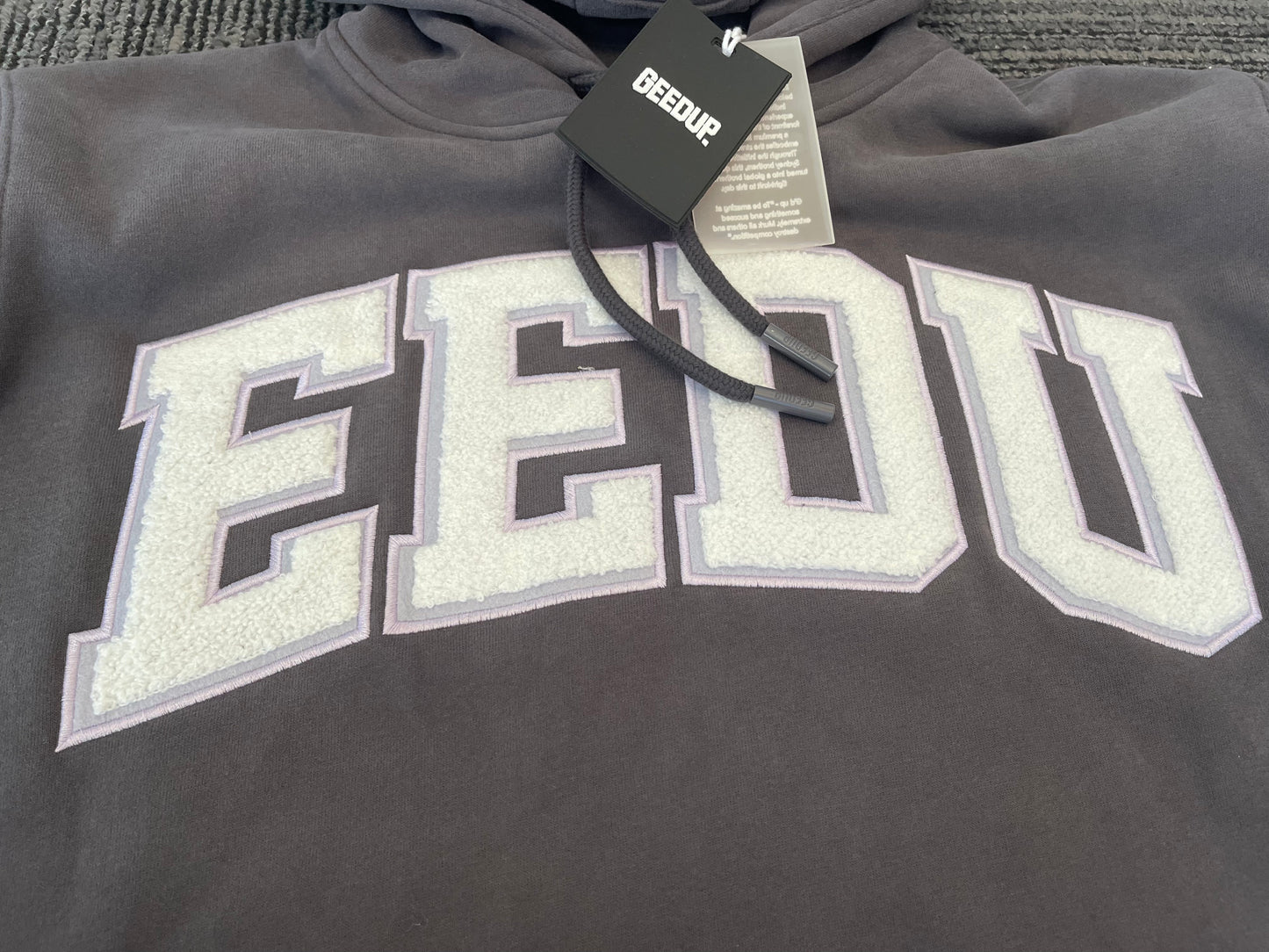 Geedup Team Logo Hoodie 'Asphalt Grey / White' (2023)