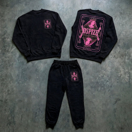 DCL Queens Collection 'Black / Pink' Crew and Track Set