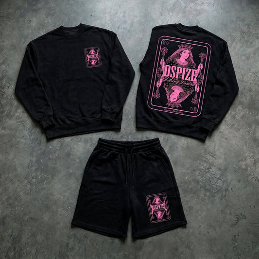 DCL Queens Collection 'Black / White' Crew and Short Set