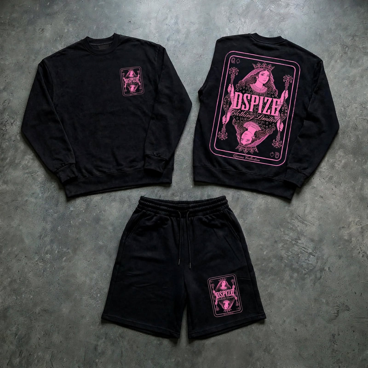 DCL Queens Collection 'Black / White' Crew and Short Set (Kidz)