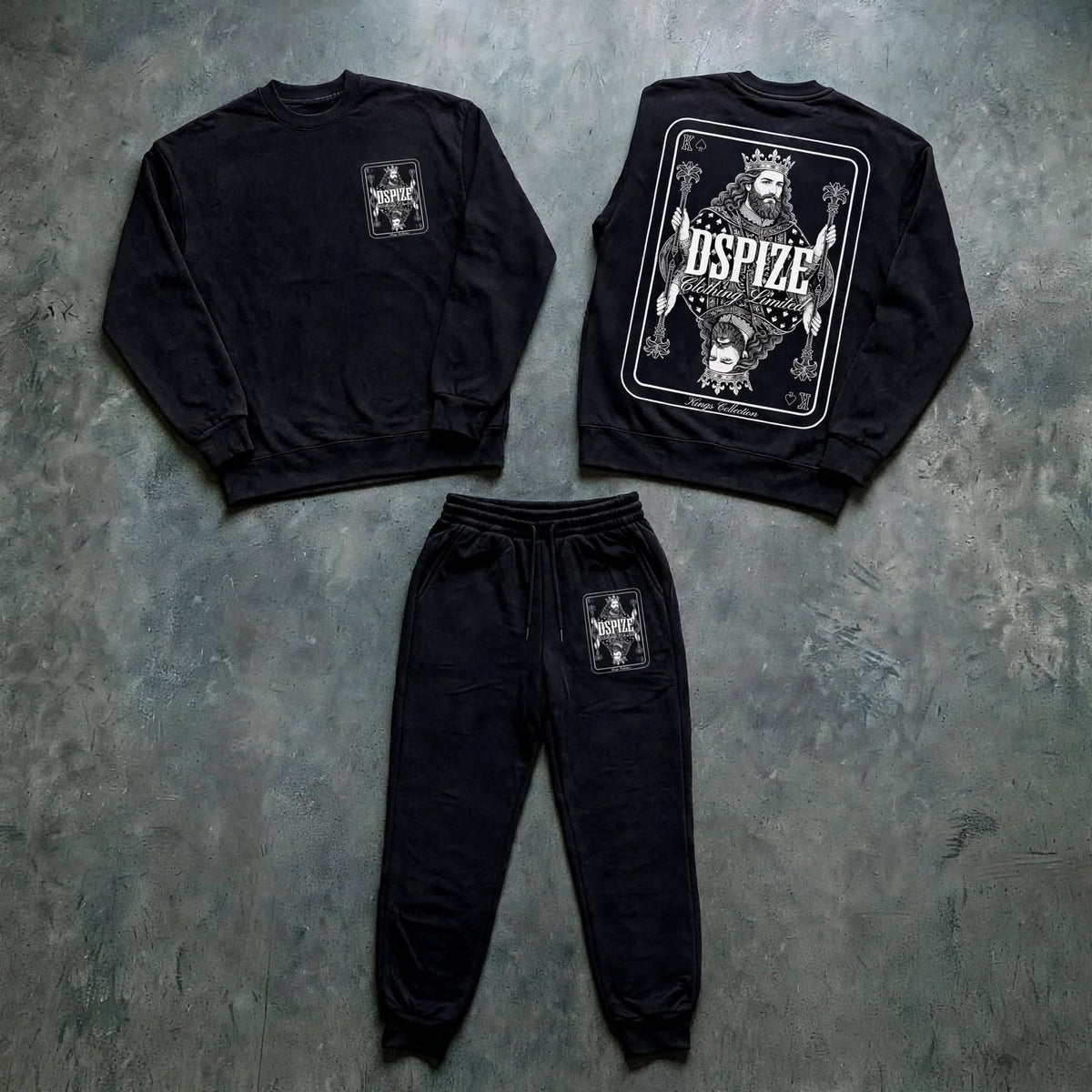 DCL Kings Collection 'Black / White' Crew and Track Set
