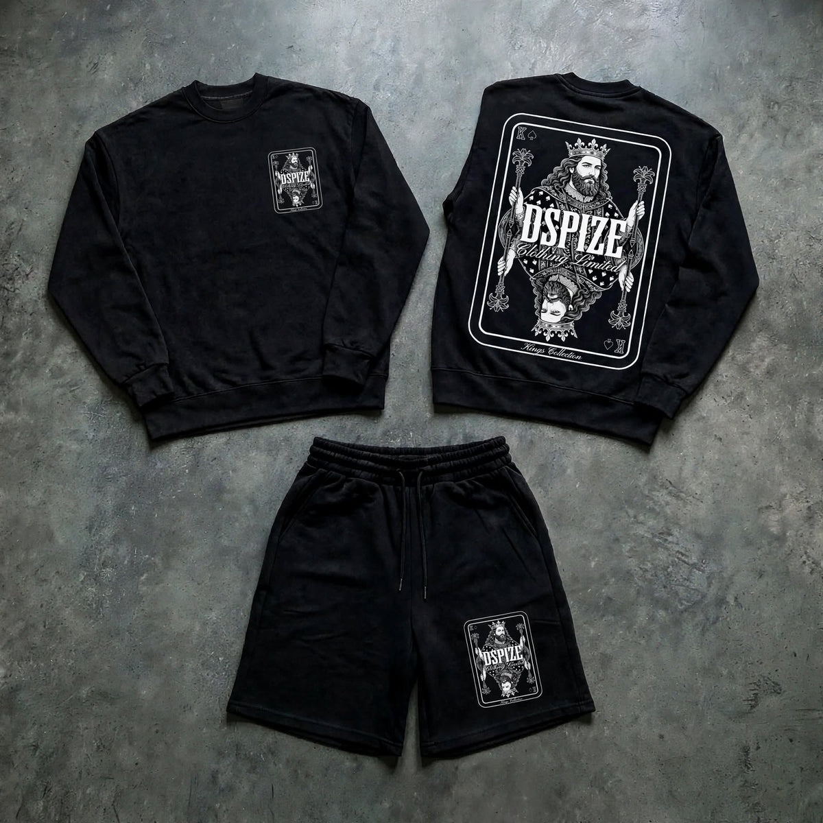 DCL Kings Collection 'Black / White' Crew and Short Set