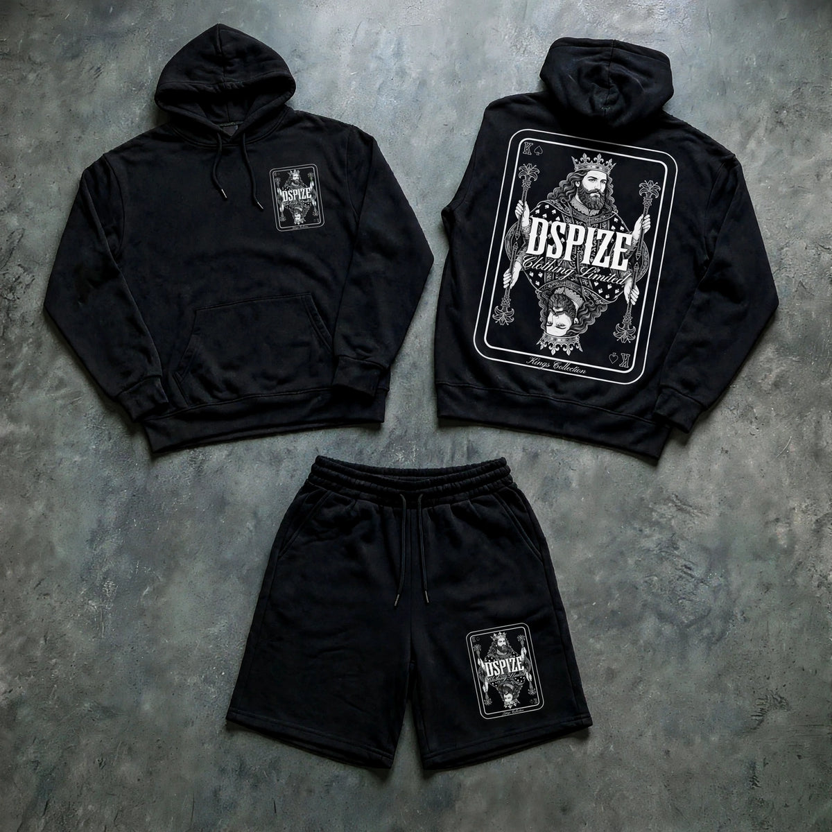 DCL Kings Collection 'Black / White' Hood and Short Set