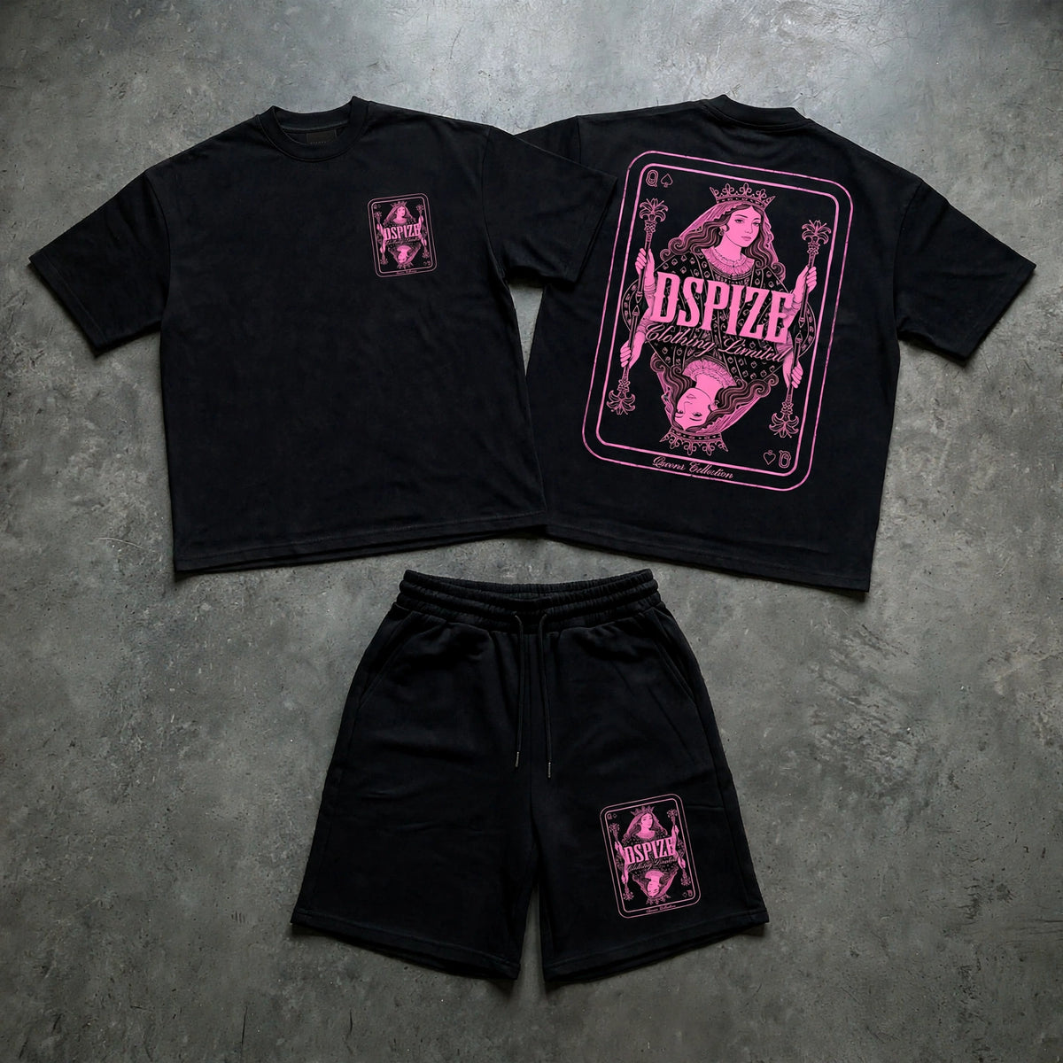 DCL Queens Collection 'Black / Pink' Tee and Short Set (Kidz)
