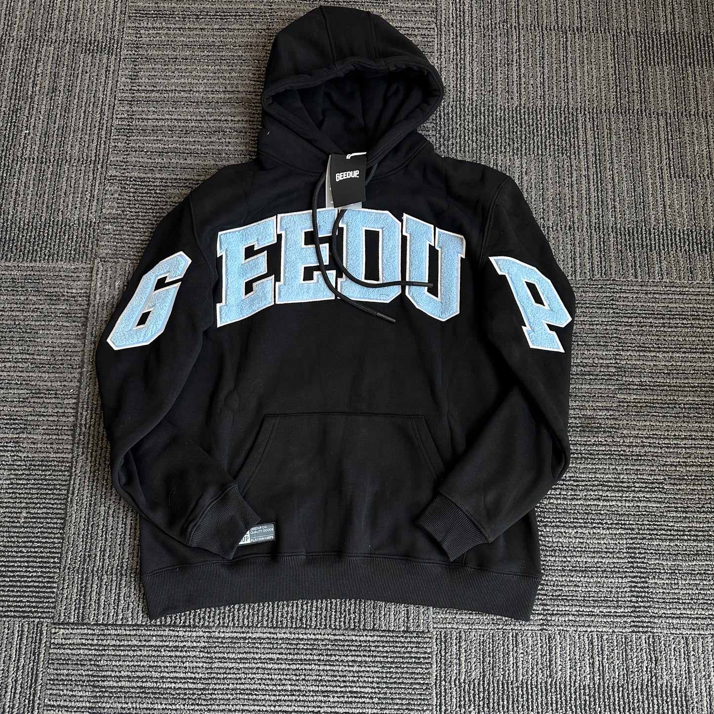 Geedup Team Logo Hoodie 'Black / Baby Blue 2.0' (2022)