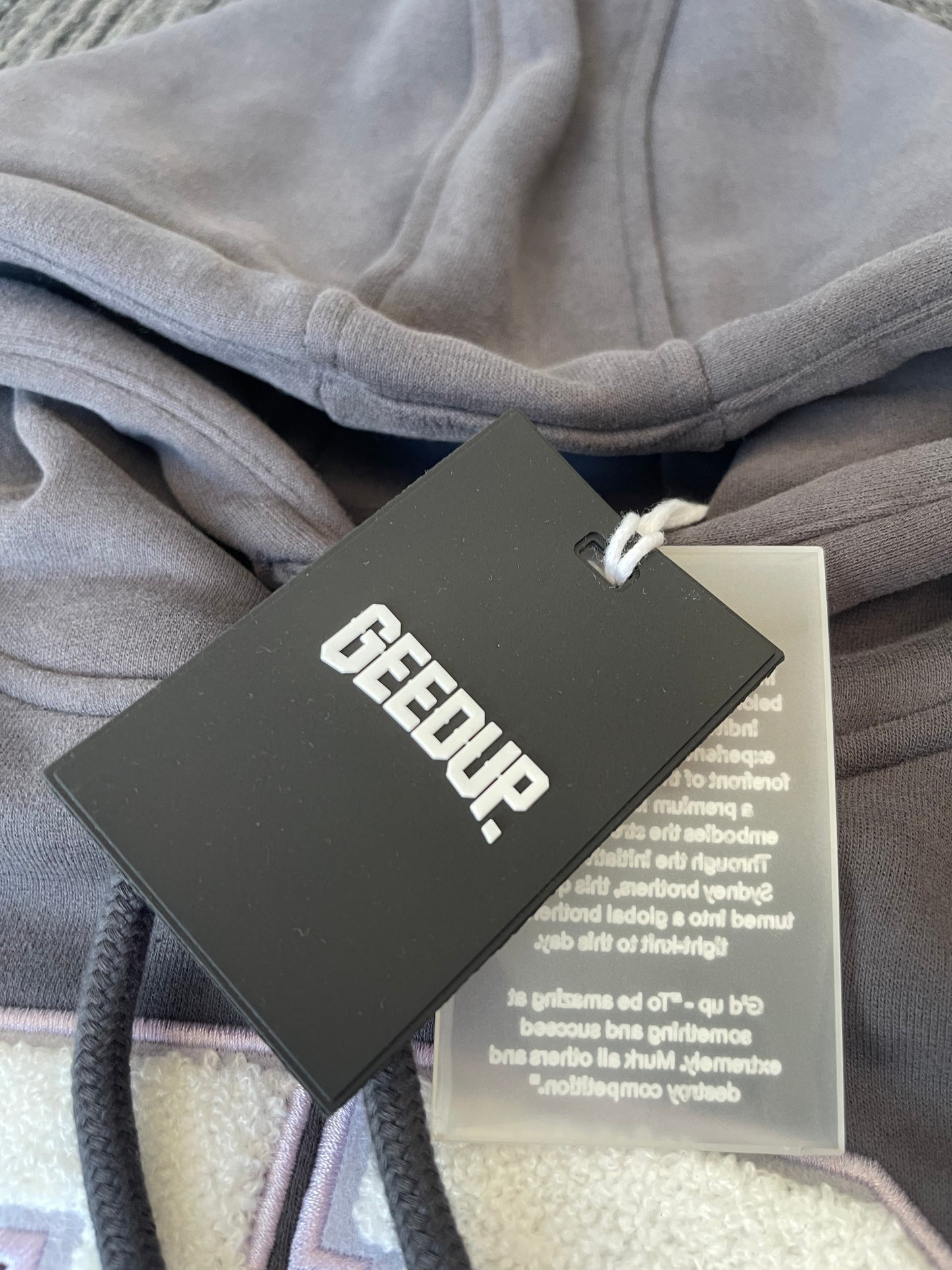 Geedup Team Logo Hoodie 'Asphalt Grey / White' (2023)