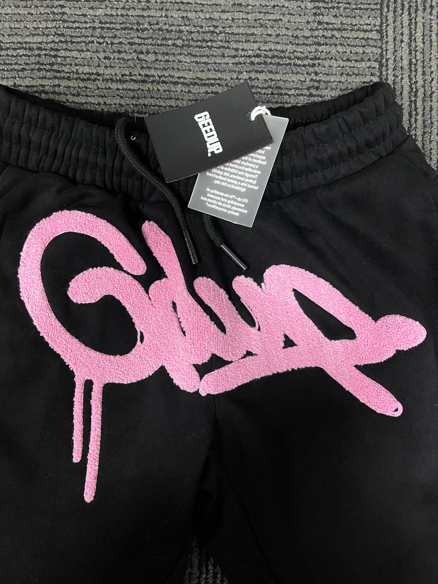 Geedup Handstyle Track Pants 'Black / Pink' (2022)