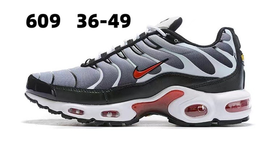 Nike TN White Grey with Red Black Swoosh