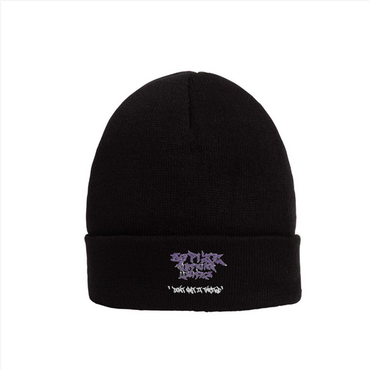 DCL Beanie Black With Purple Logo