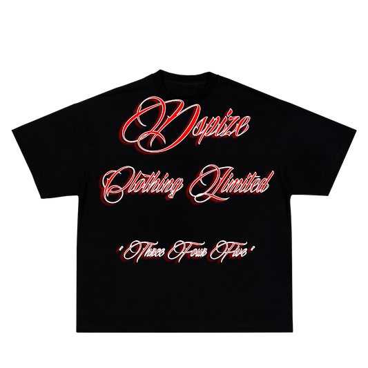 Dspize Clothing Limited 345 Red Logo Black Tshirt