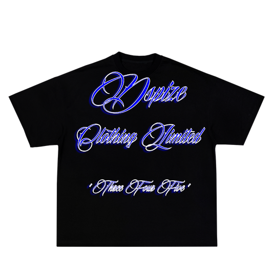 Dspize Clothing Limited 345 Blue Logo Black Tshirt