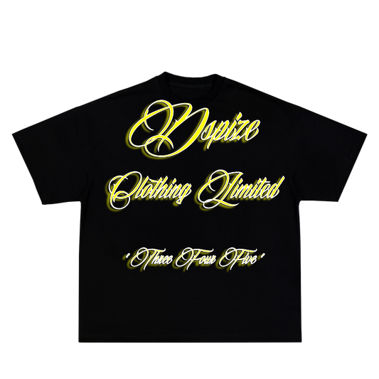 Dspize Clothing Limited 345 Yellow Logo Black Tshirt