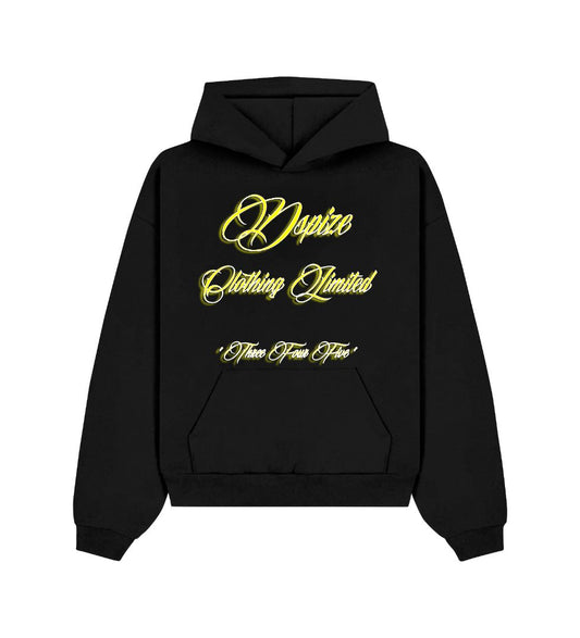 Dspize Clothing Limited 345 Yellow Logo Black Hoodie