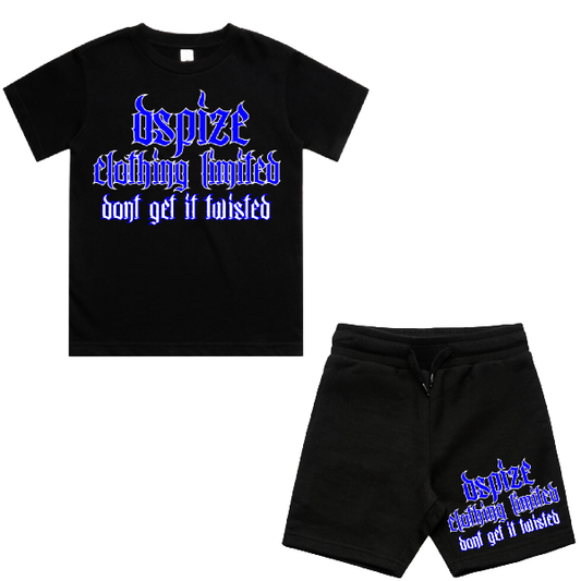 DCL Bad Manners Blue/White/Black Tee and Shorts Set (Kidz)