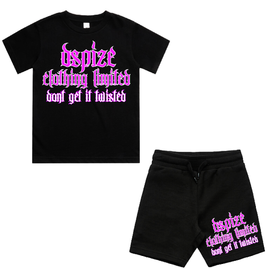 DCL Bad Manners Purple/White/Black Tee and Shorts Set (Kidz)