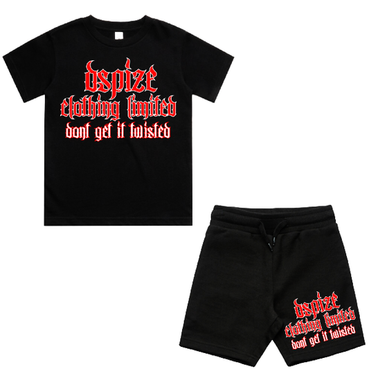 DCL Bad Manners Red/White/Black Tee and Shorts Set (Kidz)