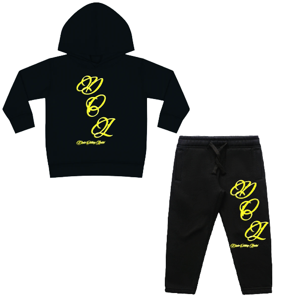 DCL DGIT Yellow Angled Script Black Tracksuit (Kidz)