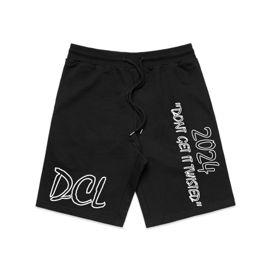 DCL White Script Logo Black Stadium Shortz