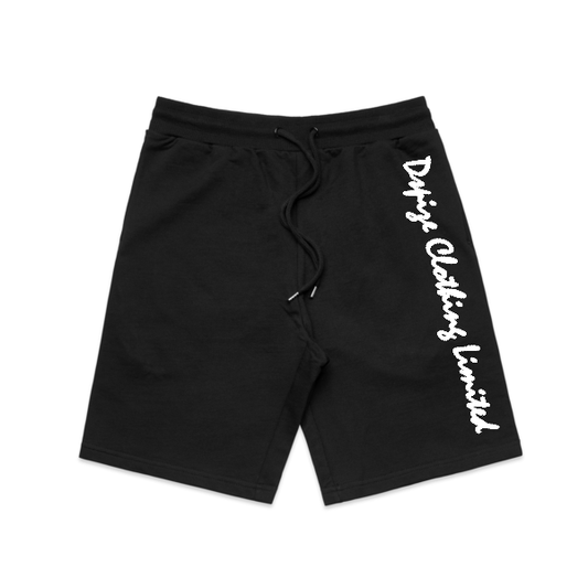 DCL White Full Script Logo Black Stadium Shortz