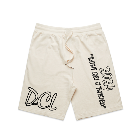 DCL Black Script Logo White Stadium Shortz