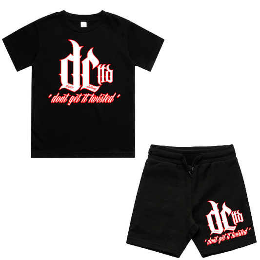 DCL DC Ltd DGIT Red/White/Black Tee and Shorts Set (Kidz)